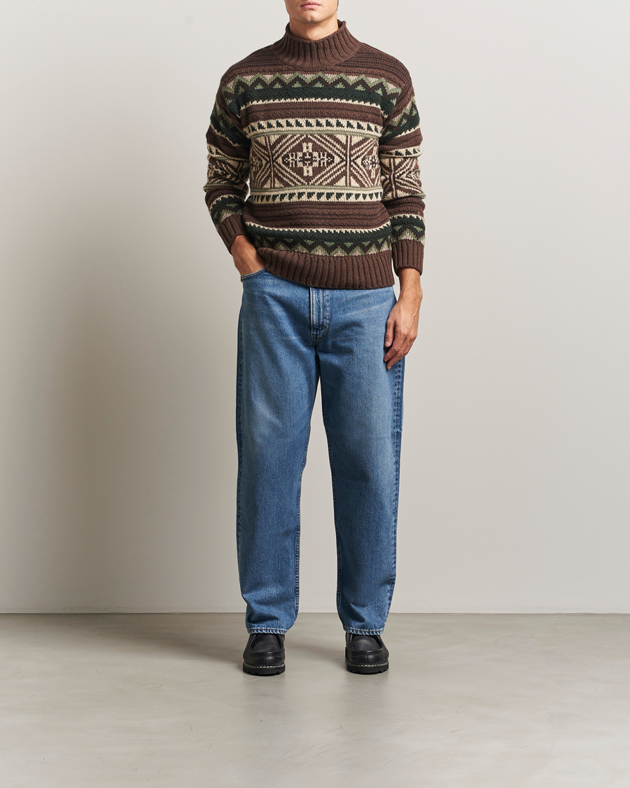 Men | Sweaters & Knitwear | Polo Ralph Lauren | Wool Cotton Blend Sweater Brown Combo