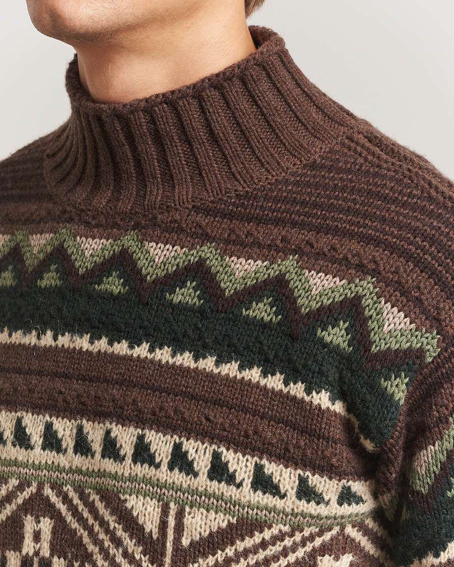Men | Sweaters & Knitwear | Polo Ralph Lauren | Wool Cotton Blend Sweater Brown Combo