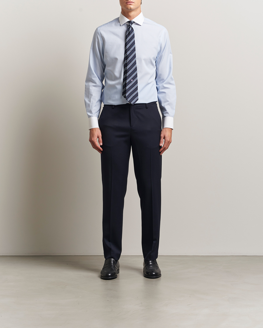 Men | Shirts | Charles Tyrwhitt | Slim Fit Non Iron Bengal Stripe Winchester Shirt Sky Blue