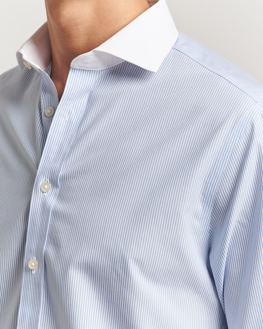 Men | Shirts | Charles Tyrwhitt | Slim Fit Non Iron Bengal Stripe Winchester Shirt Sky Blue