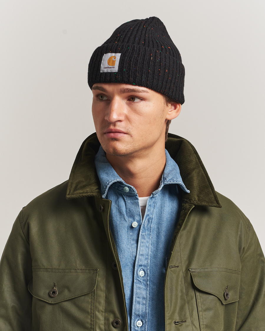 Men | Beanies | Carhartt WIP | Anglistic Wool/Cotton Beanie Black
