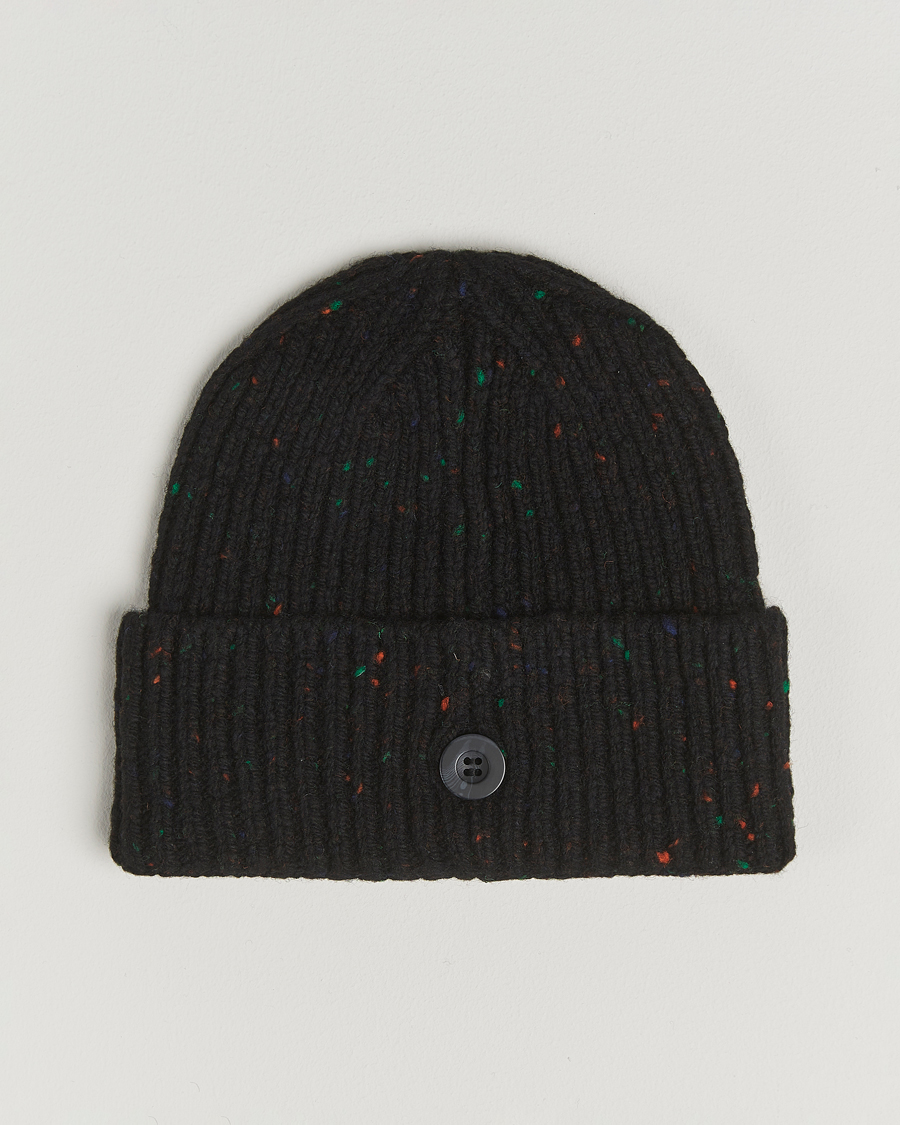Men | Beanies | Carhartt WIP | Anglistic Wool/Cotton Beanie Black