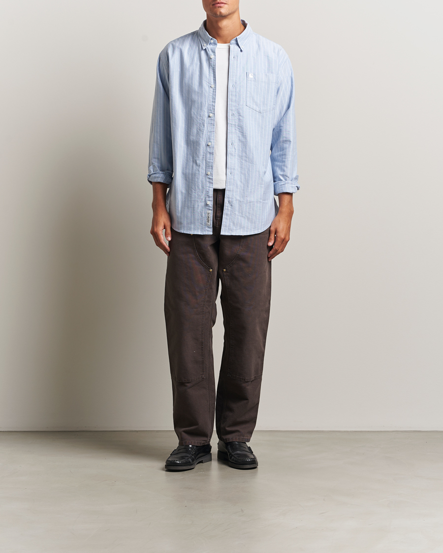Men | Shirts | Carhartt WIP | Cassel Striped Oxford Blue