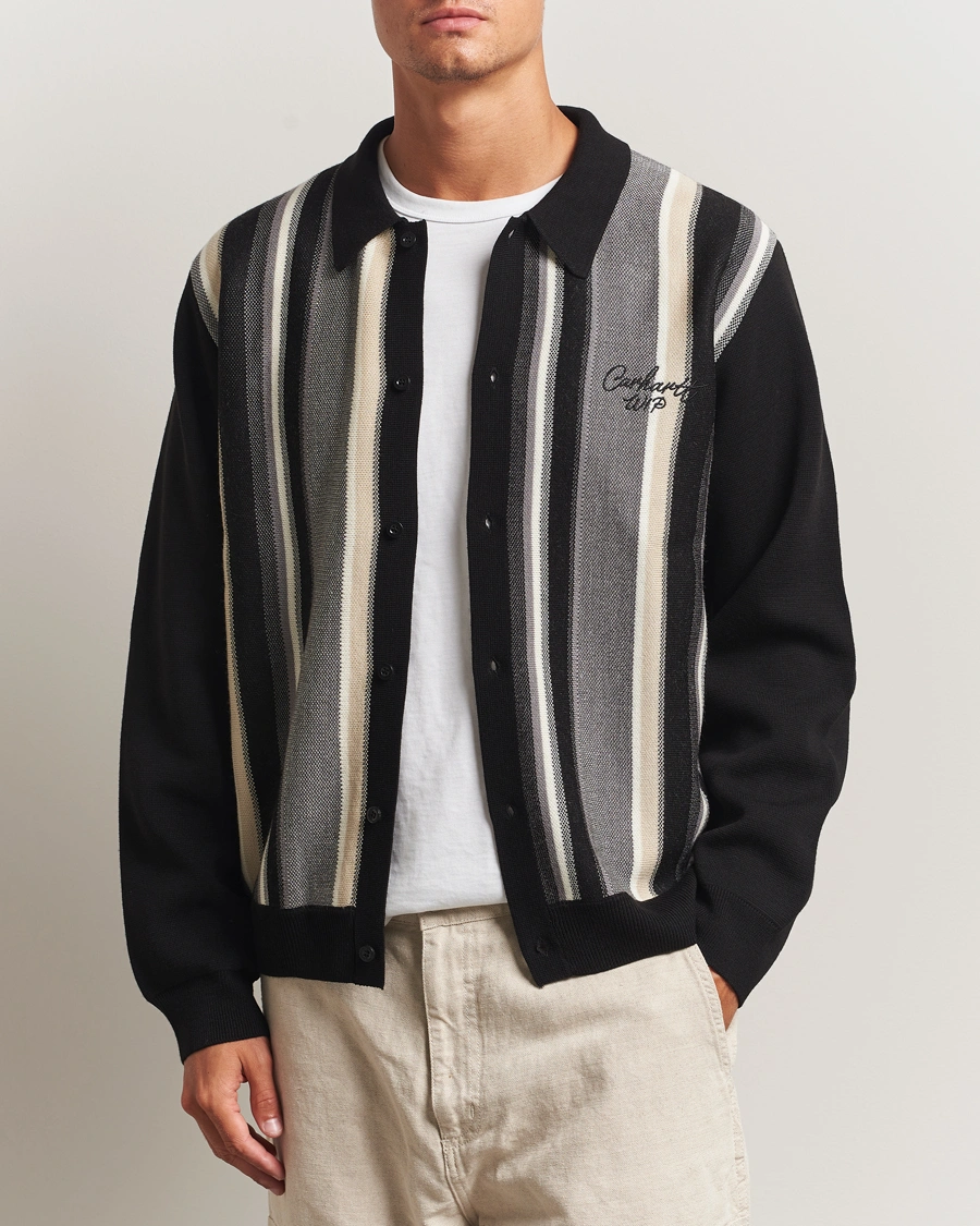 Men | Sweaters & Knitwear | Carhartt WIP | Bainter Striped Cardigan Black