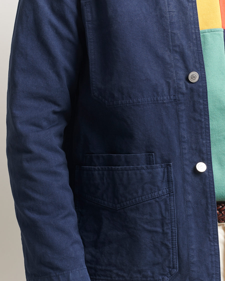 Men | Coats & Jackets | Drake's | Duck Cotton Canvas Chore Coat Navy