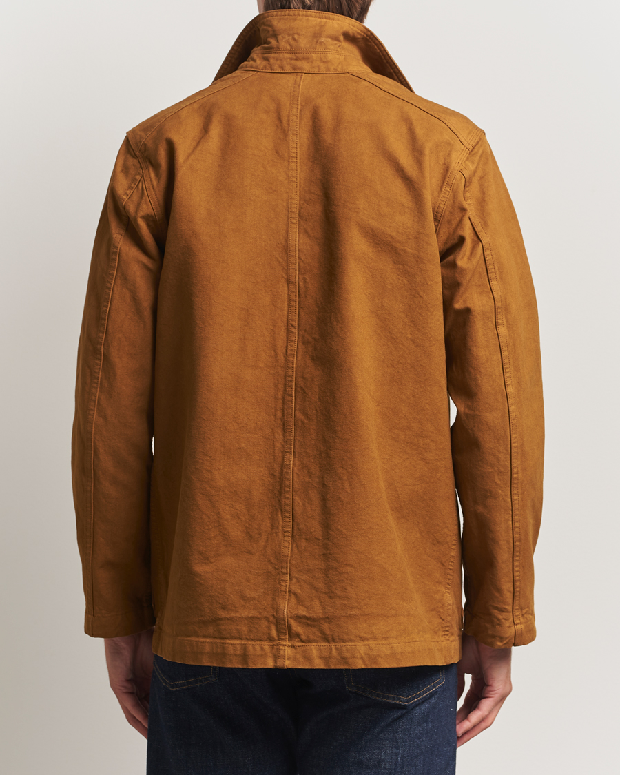 Men | Coats & Jackets | Drake's | Duck Cotton Canvas Chore Coat Tobacco