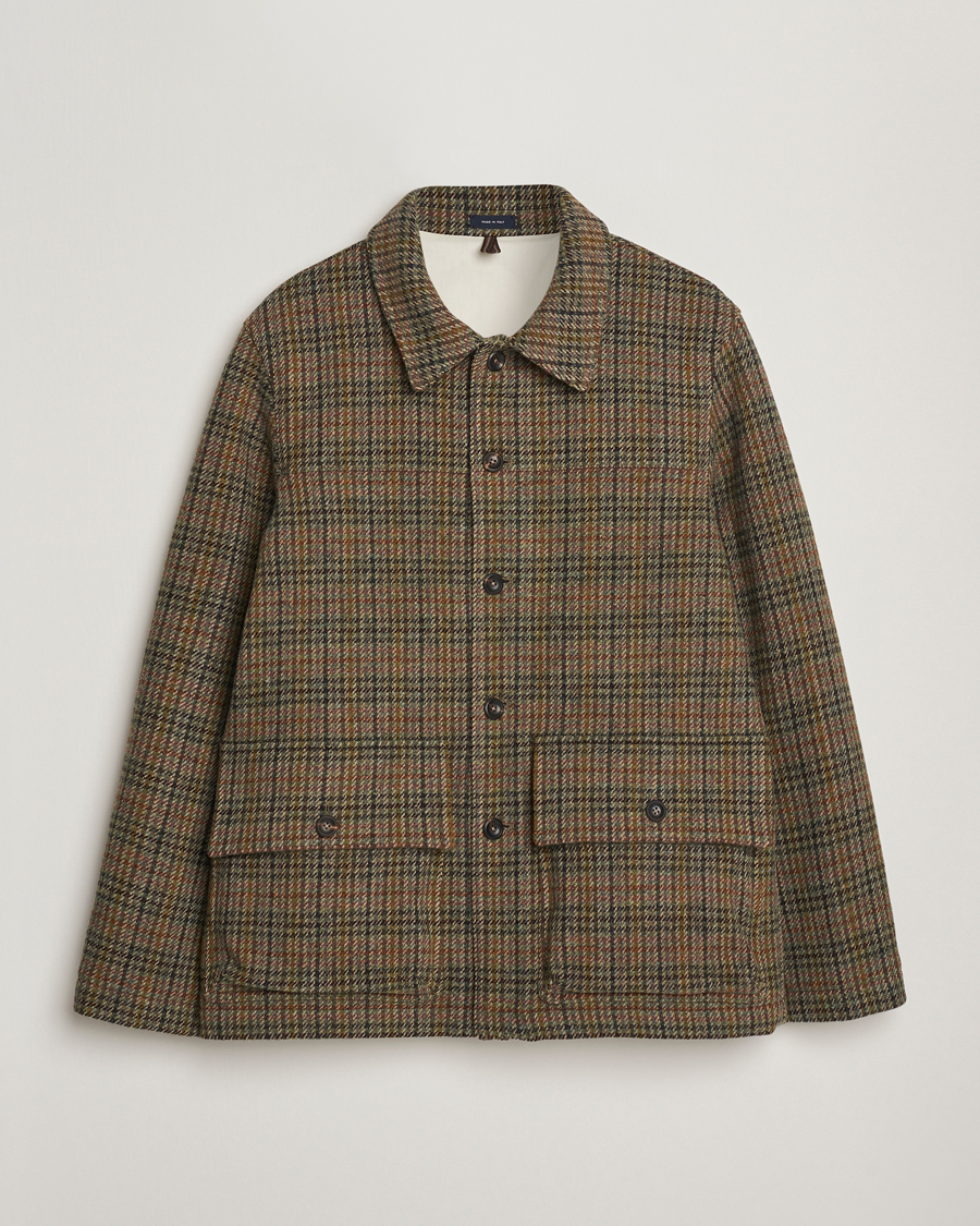 Men | Coats & Jackets | Drake's | Check Tweed Donkey Chore Green
