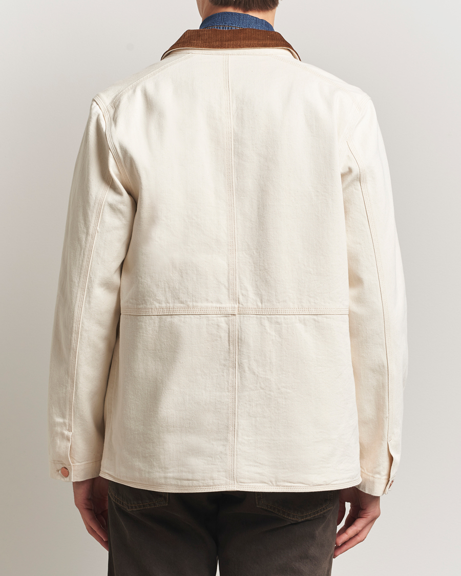 Men | Coats & Jackets | Drake's | Denim Welder Jacket Ecru