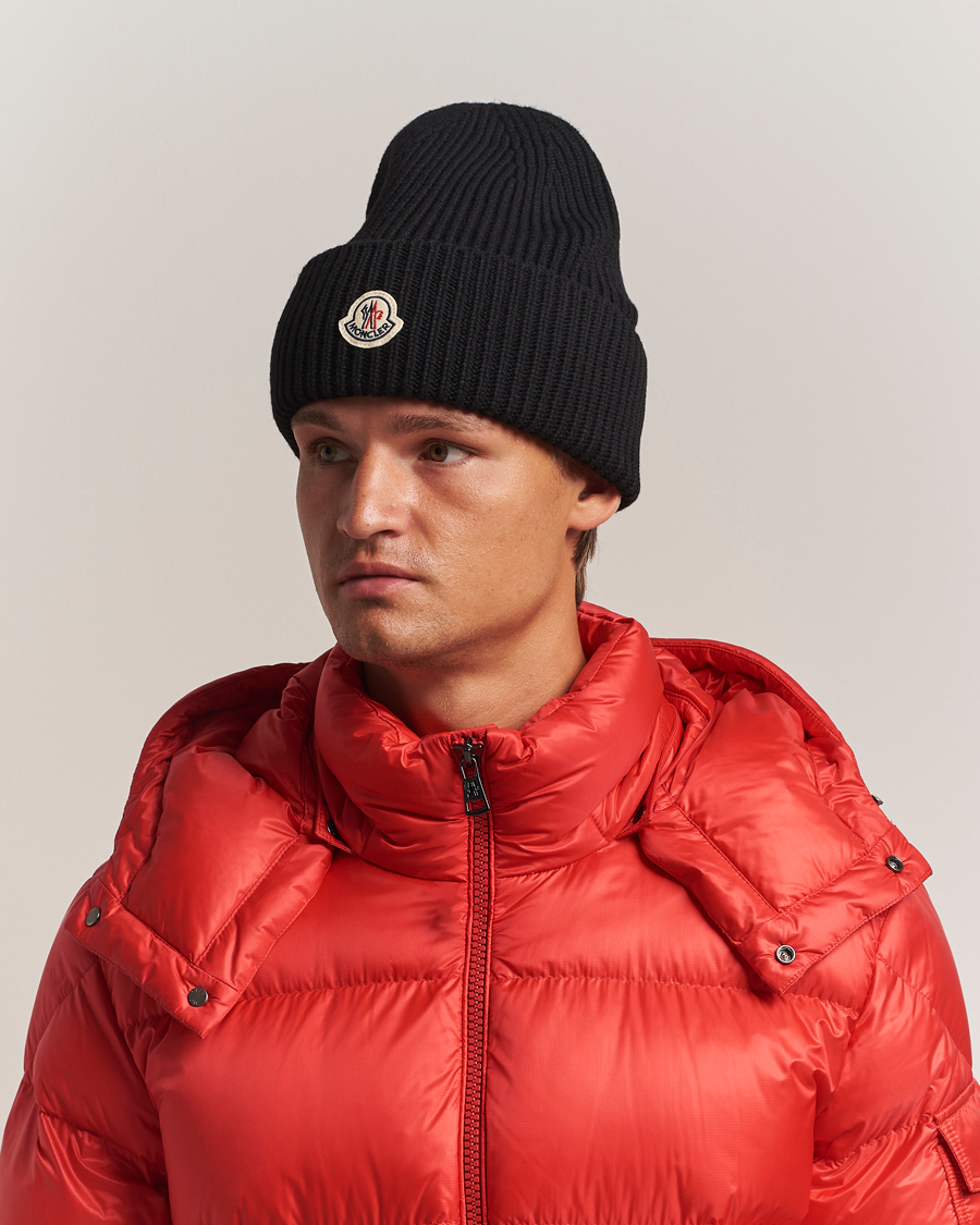 Men | Beanies | Moncler | Cashmere Beanie Black
