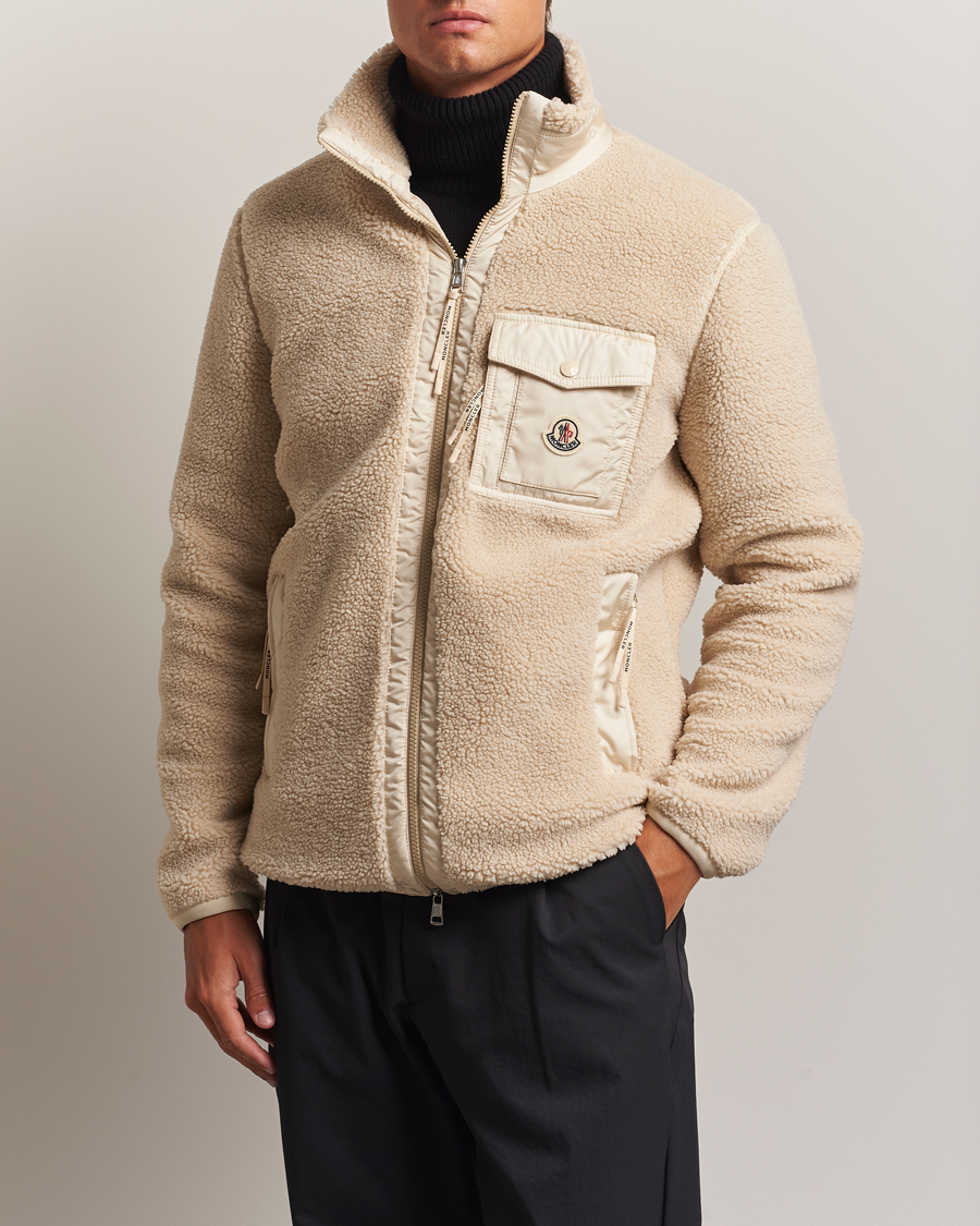 Men | Sweaters & Knitwear | Moncler | Hybrid Fleece Jacket Beige
