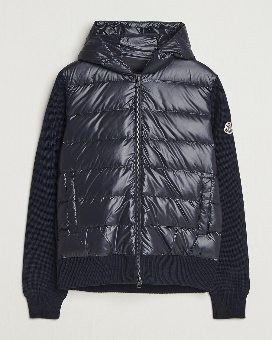 Men | Sweaters & Knitwear | Moncler | Padded Hooded Cardigan Navy