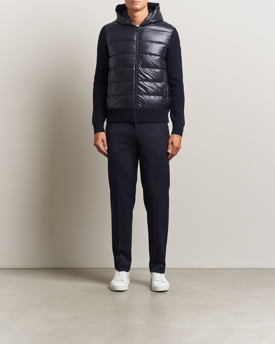 Men | Sweaters & Knitwear | Moncler | Padded Hooded Cardigan Navy