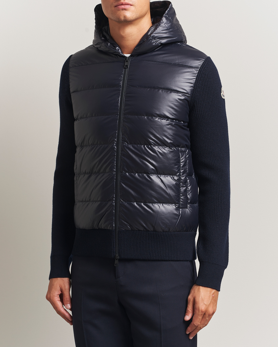 Men | Sweaters & Knitwear | Moncler | Padded Hooded Cardigan Navy