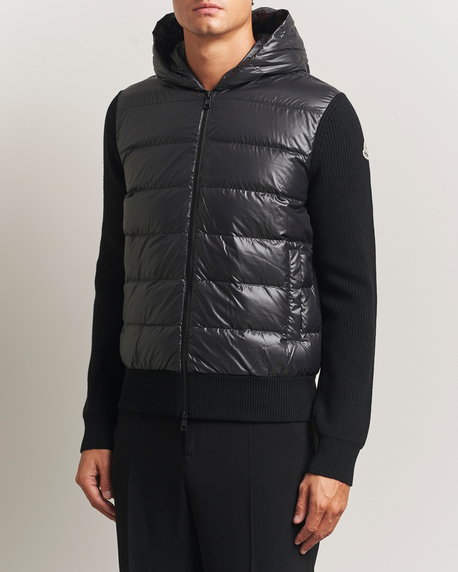 Men | Sweaters & Knitwear | Moncler | Padded Hooded Cardigan Black