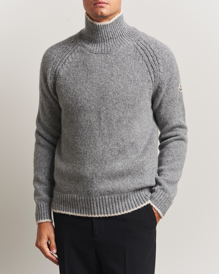Men | Sweaters & Knitwear | Moncler | Wool Turtleneck Grey Melange