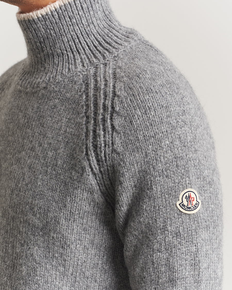 Men | Sweaters & Knitwear | Moncler | Wool Turtleneck Grey Melange