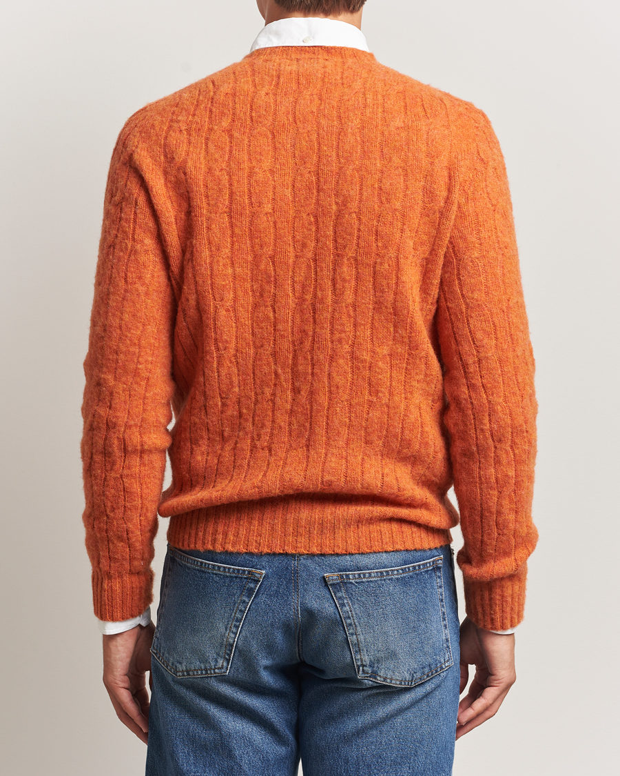 Men | Sweaters & Knitwear | Morris | Brushed Cable Sweater Orange