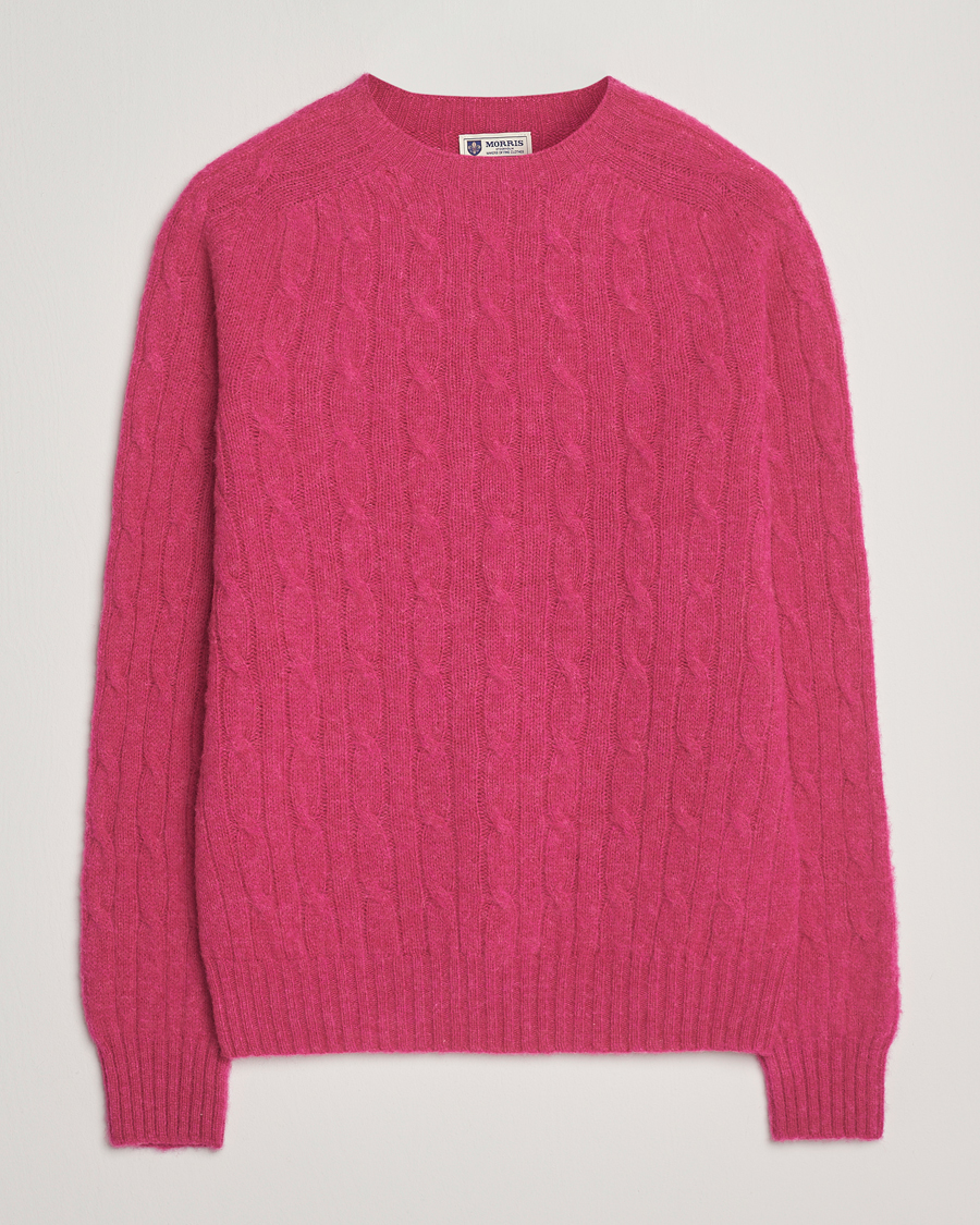 Men | Sweaters & Knitwear | Morris | Brushed Cable Sweater Pink
