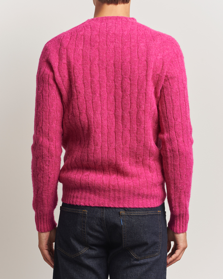 Men | Sweaters & Knitwear | Morris | Brushed Cable Sweater Pink