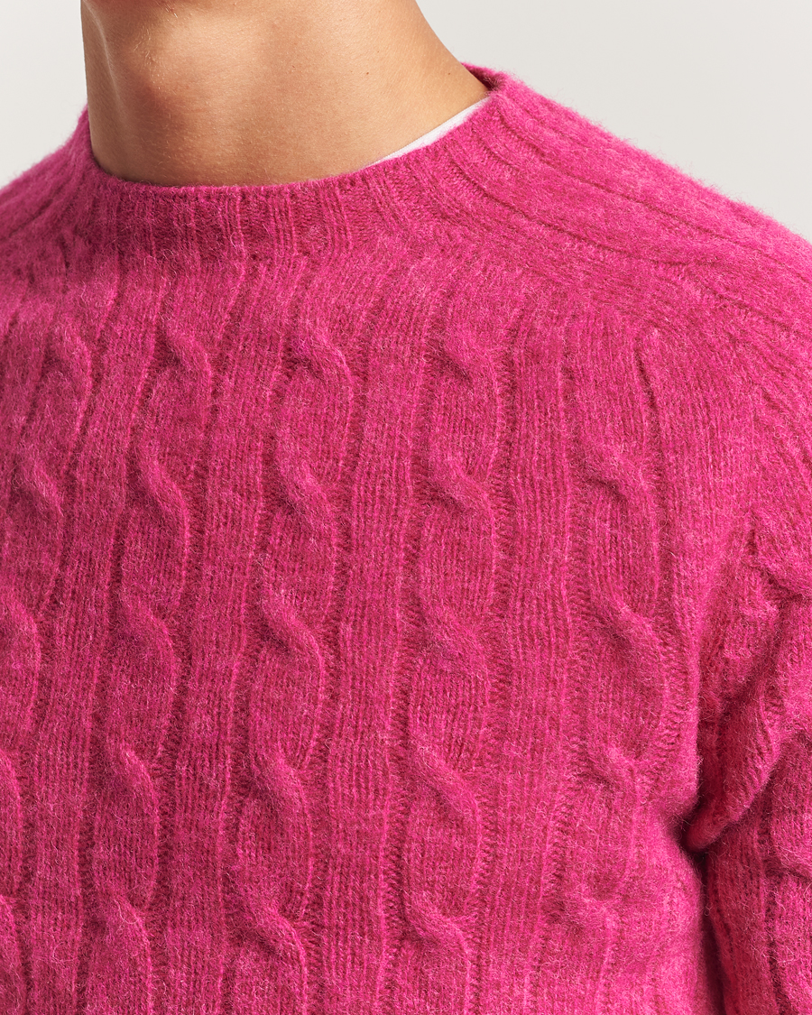 Men | Sweaters & Knitwear | Morris | Brushed Cable Sweater Pink