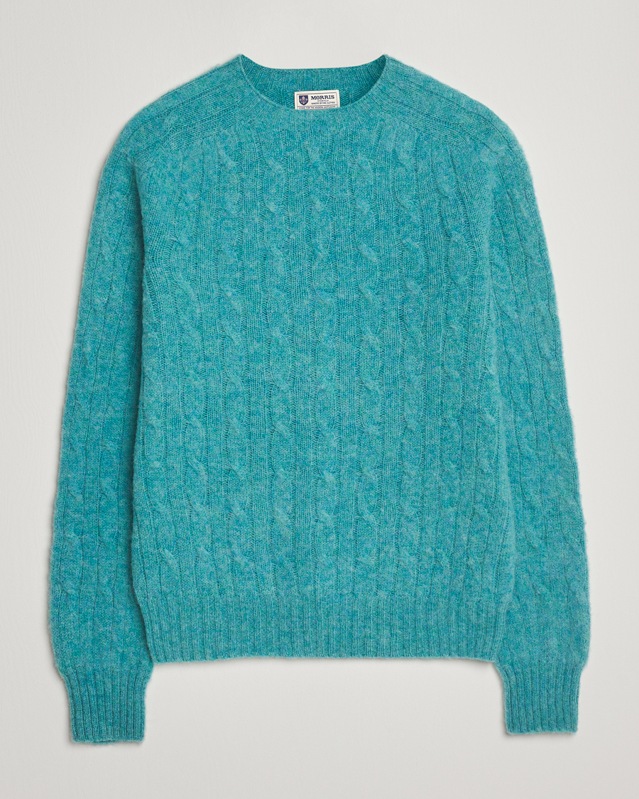 Men | Sweaters & Knitwear | Morris | Brushed Cable Sweater Green