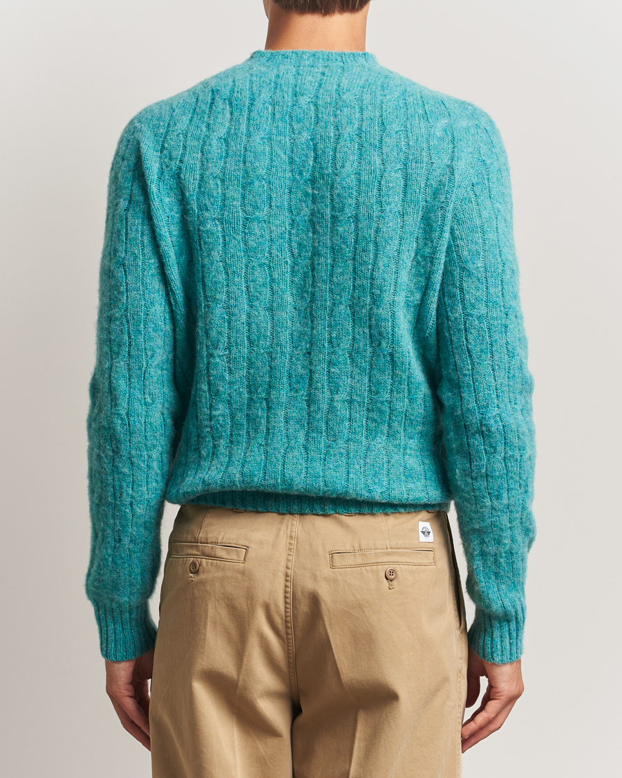 Men | Sweaters & Knitwear | Morris | Brushed Cable Sweater Green
