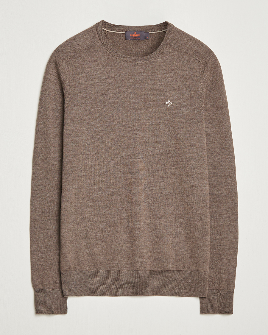 Men | Sweaters & Knitwear | Morris | Merino Oneck Light Brown