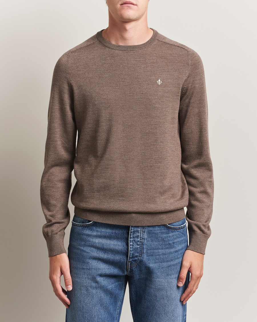 Men | Sweaters & Knitwear | Morris | Merino Oneck Light Brown