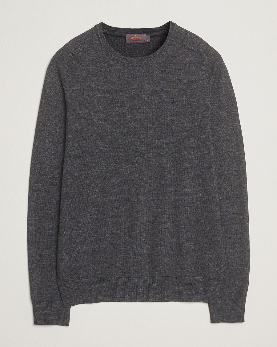 Men | Sweaters & Knitwear | Morris | Merino O-Neck Grey