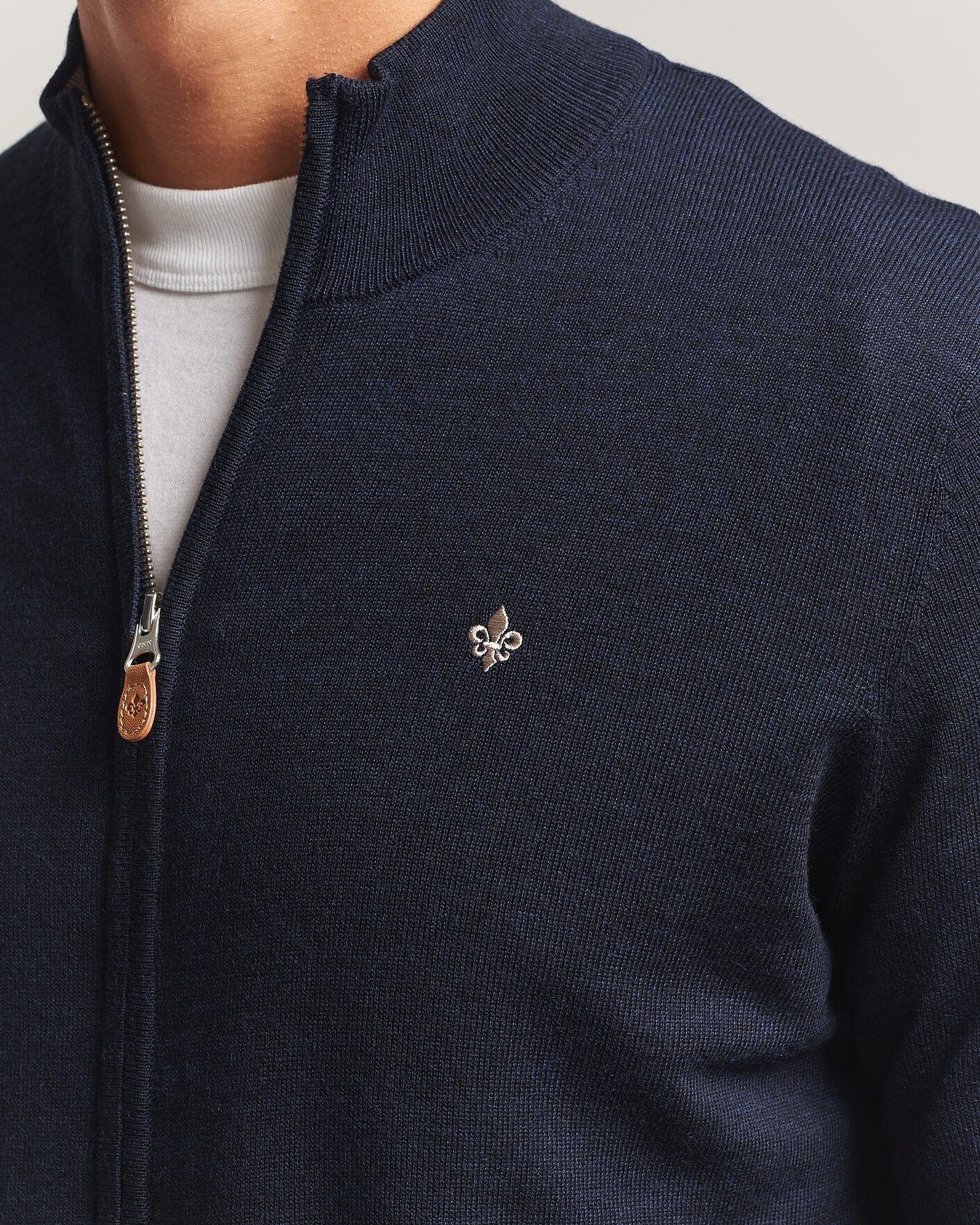 Men | Sweaters & Knitwear | Morris | Merino Full Zip Cardigan Navy