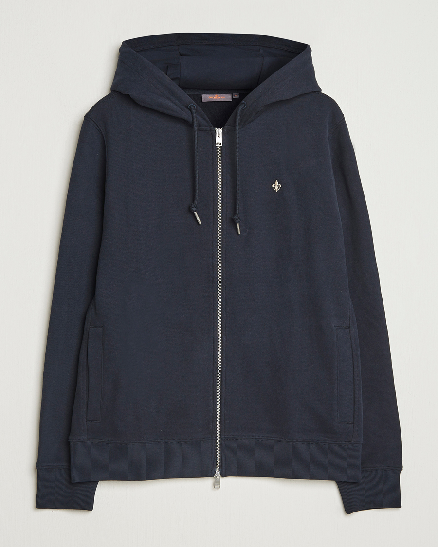 Men | Sweaters & Knitwear | Morris | Brandon Lily Full Zip Hoodie Old Blue