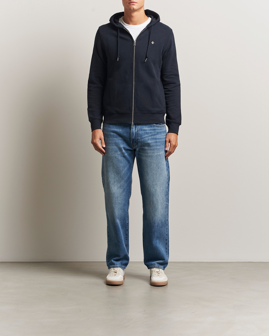 Men | Sweaters & Knitwear | Morris | Brandon Lily Full Zip Hoodie Old Blue