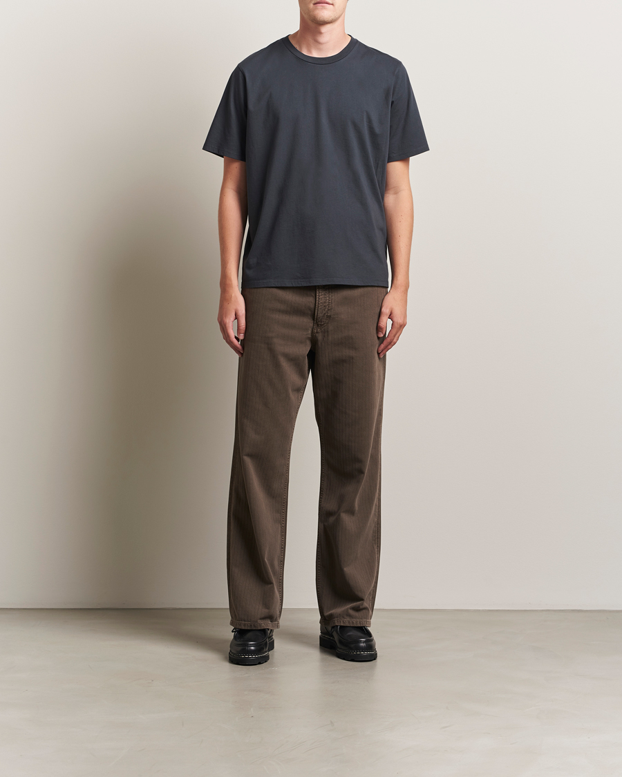 Men | Trousers | Jeanerica | Genua Herringbone Twill Chino Brown