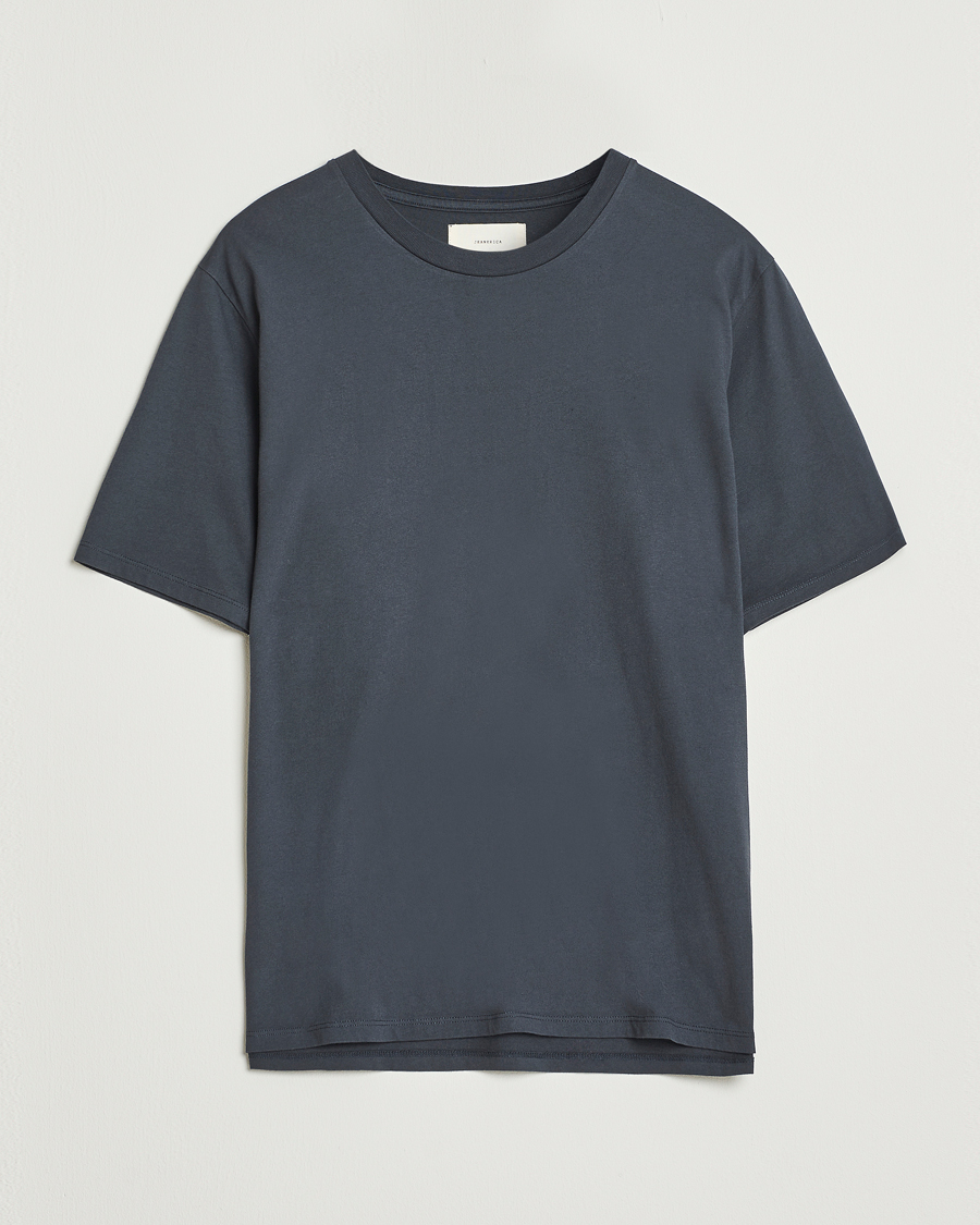 Men | T-Shirts | Jeanerica | Delon Crew Neck T-Shirt Blue Grey