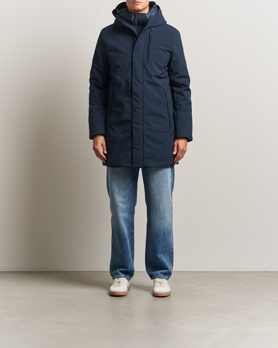 Men | Coats & Jackets | KnowledgeCotton Apparel | Climateshell Padded Jacket Navy