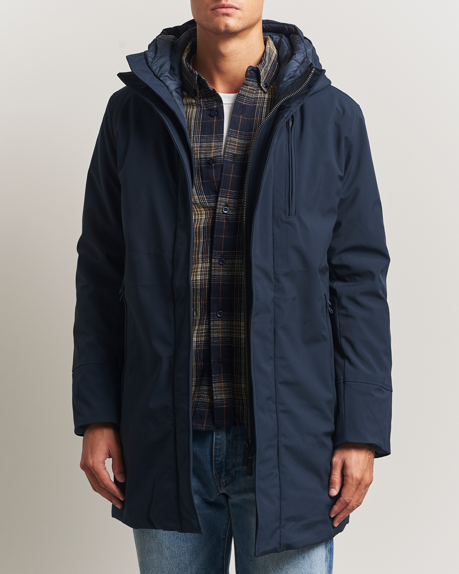 Men | Coats & Jackets | KnowledgeCotton Apparel | Climateshell Padded Jacket Navy
