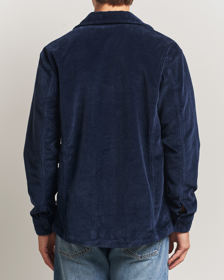 Men | Shirts | KnowledgeCotton Apparel | Cotton Corduroy Overshirt Night Sky