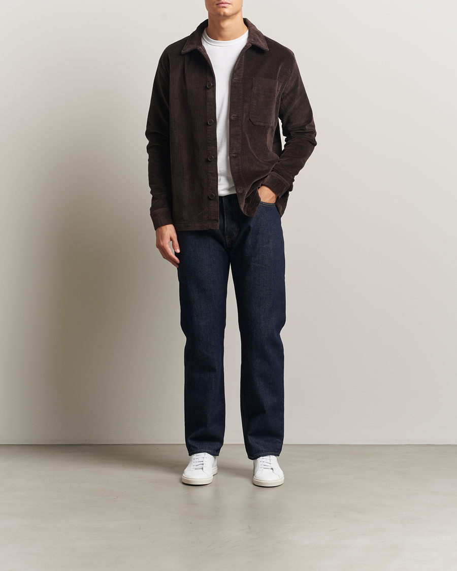 Men | Shirts | KnowledgeCotton Apparel | Cotton Corduroy Overshirt Chocolate