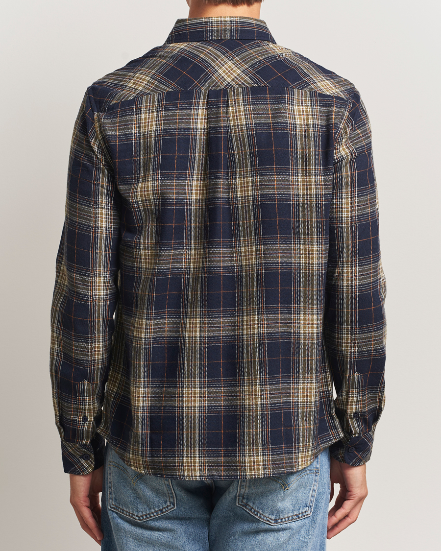 Men | Shirts | KnowledgeCotton Apparel | Checked Flannel Shirt Navy/Green