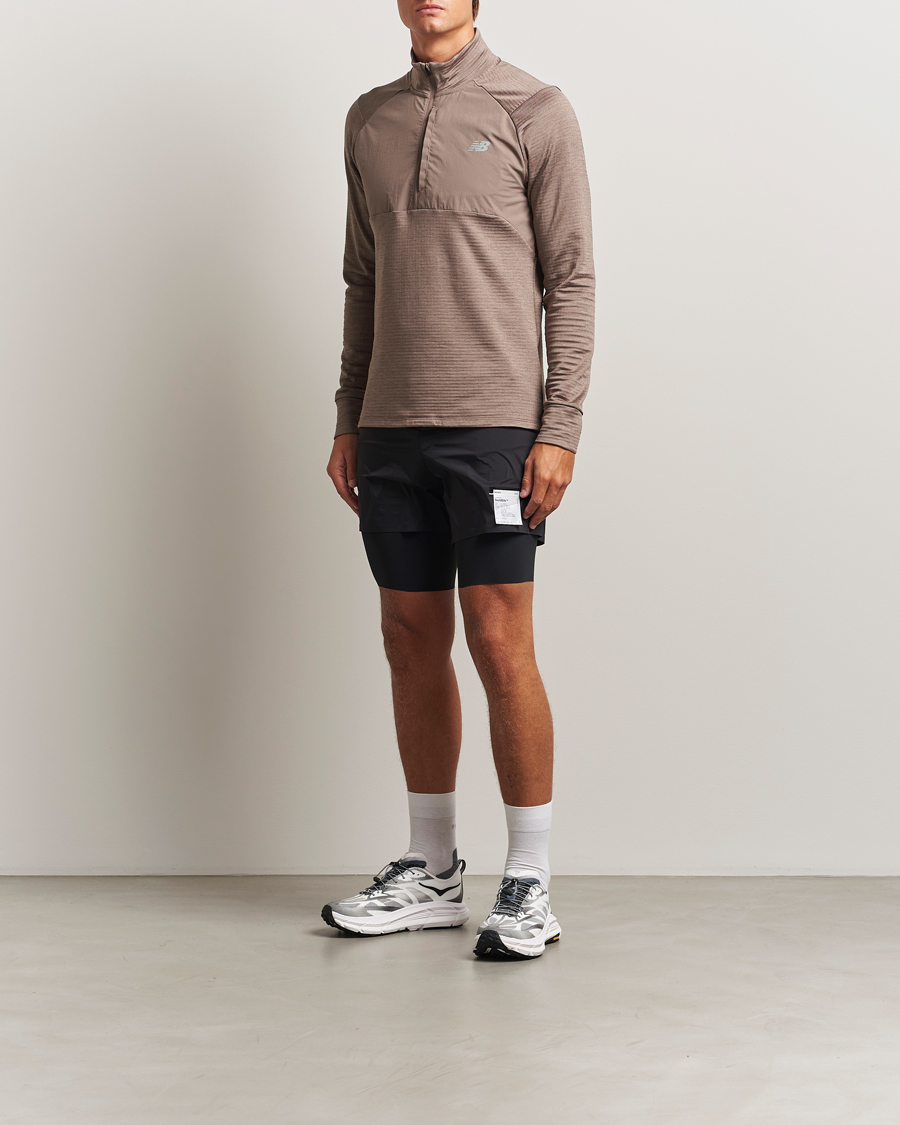Men | Sweaters & Knitwear | New Balance Running | Heat Grid Half Zip Earth Shadow Heather