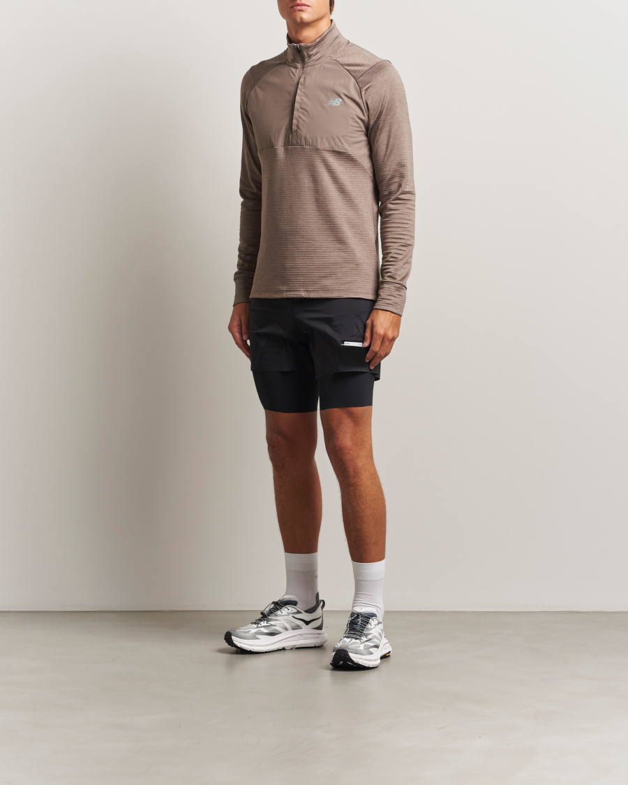 Men | Sweaters & Knitwear | New Balance Running | Heat Grid Half Zip Earth Shadow Heather