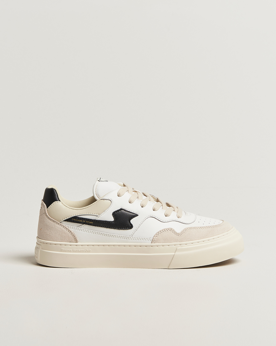 Men | Sneakers | Stepney Workers Club | Pearl S-Strike Leather/Suede Mix Sneaker Spring Black
