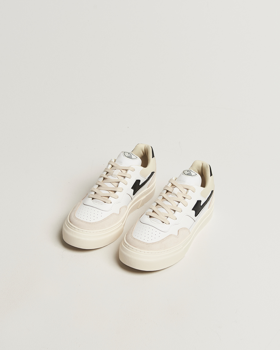 Men | Sneakers | Stepney Workers Club | Pearl S-Strike Leather/Suede Mix Sneaker Spring Black