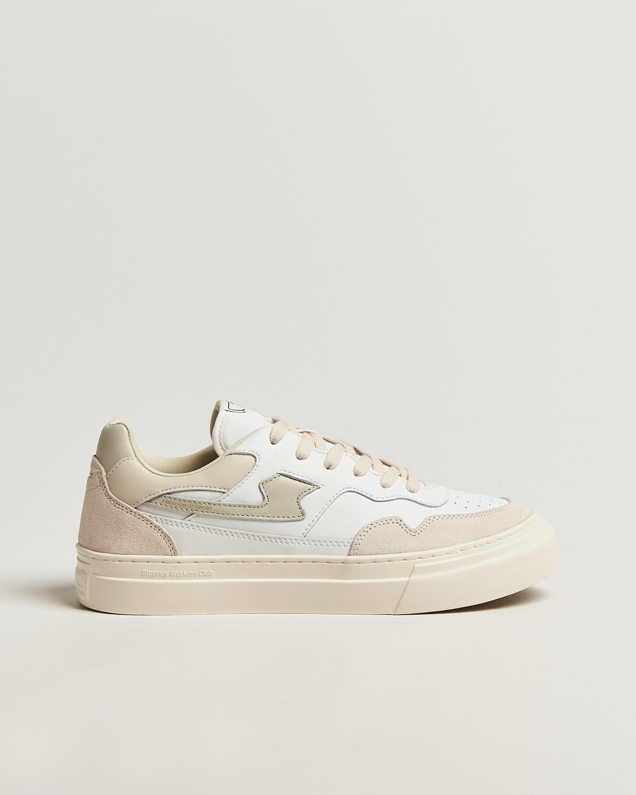 Men | Sneakers | Stepney Workers Club | Pearl S-Strike Leather/Suede Mix Sneaker Spring White