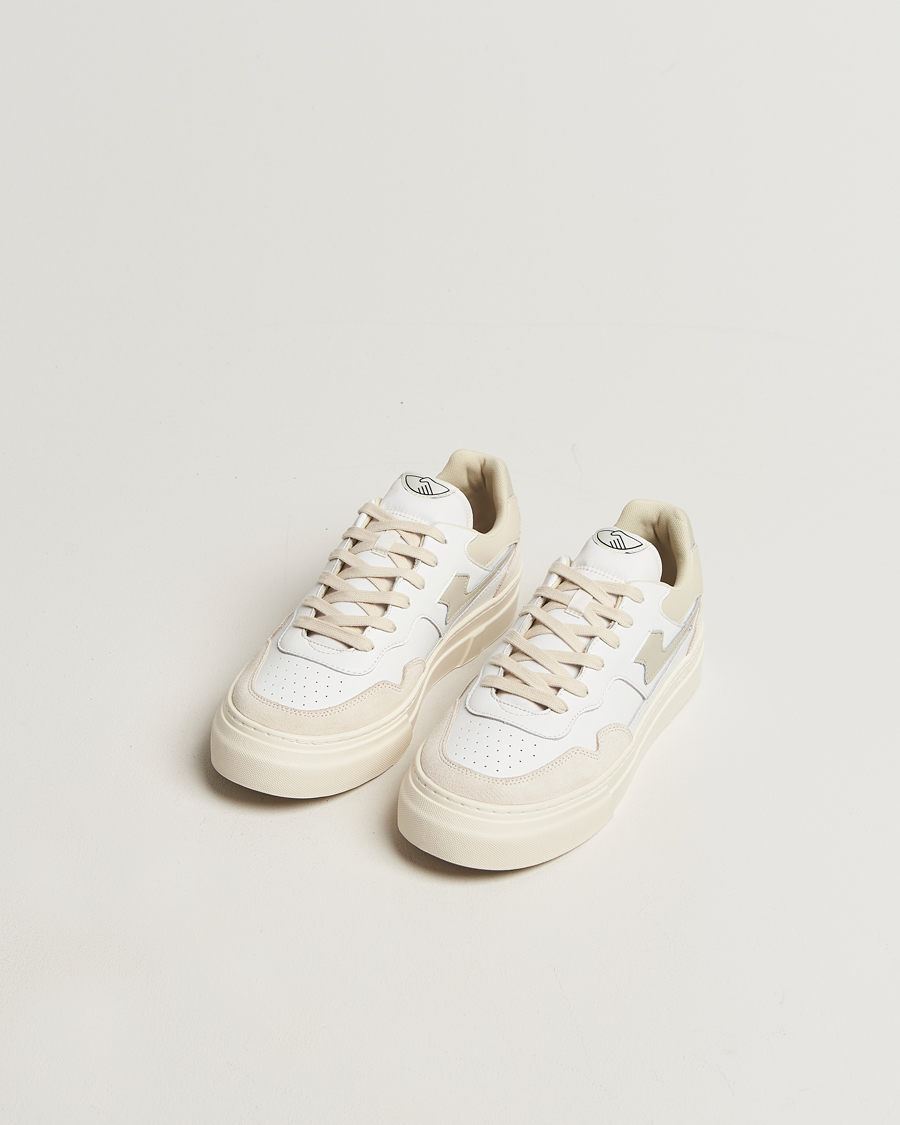 Men | Sneakers | Stepney Workers Club | Pearl S-Strike Leather/Suede Mix Sneaker Spring White