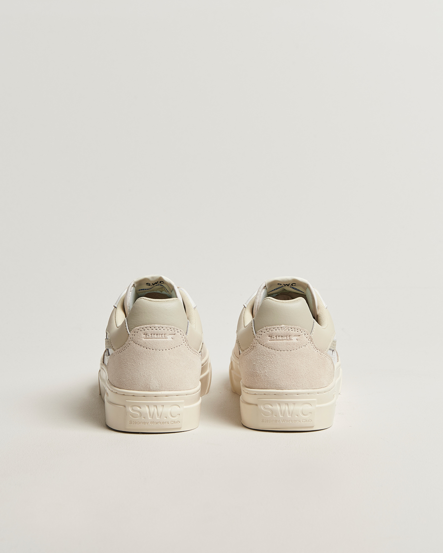 Men | Sneakers | Stepney Workers Club | Pearl S-Strike Leather/Suede Mix Sneaker Spring White