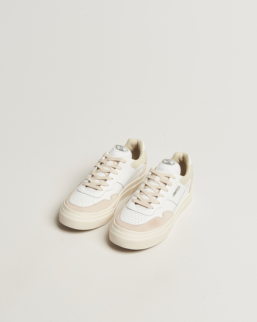 Men | Sneakers | Stepney Workers Club | Pearl Leather/Suede Mix Sneaker Spring White
