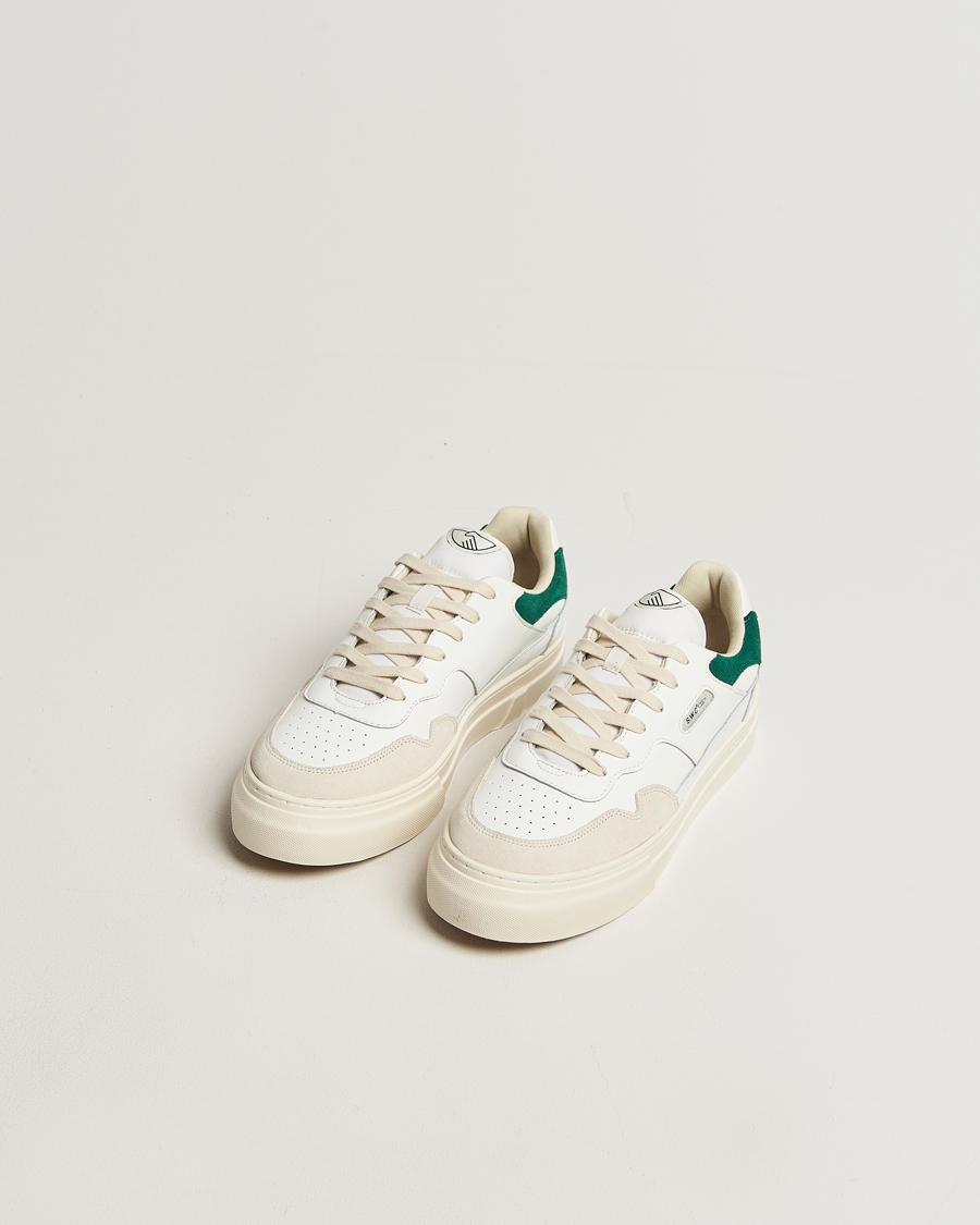 Men | Sneakers | Stepney Workers Club | Pearl Leather/Suede Mix Sneaker White Green