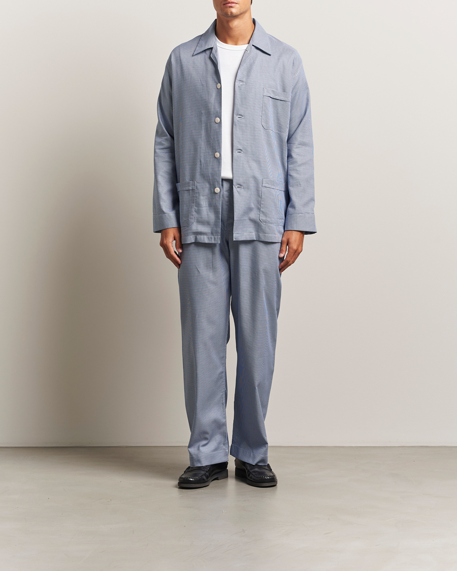 Men | Pyjamas & Robes | Derek Rose | Checked Cotton Pyjama Set Navy