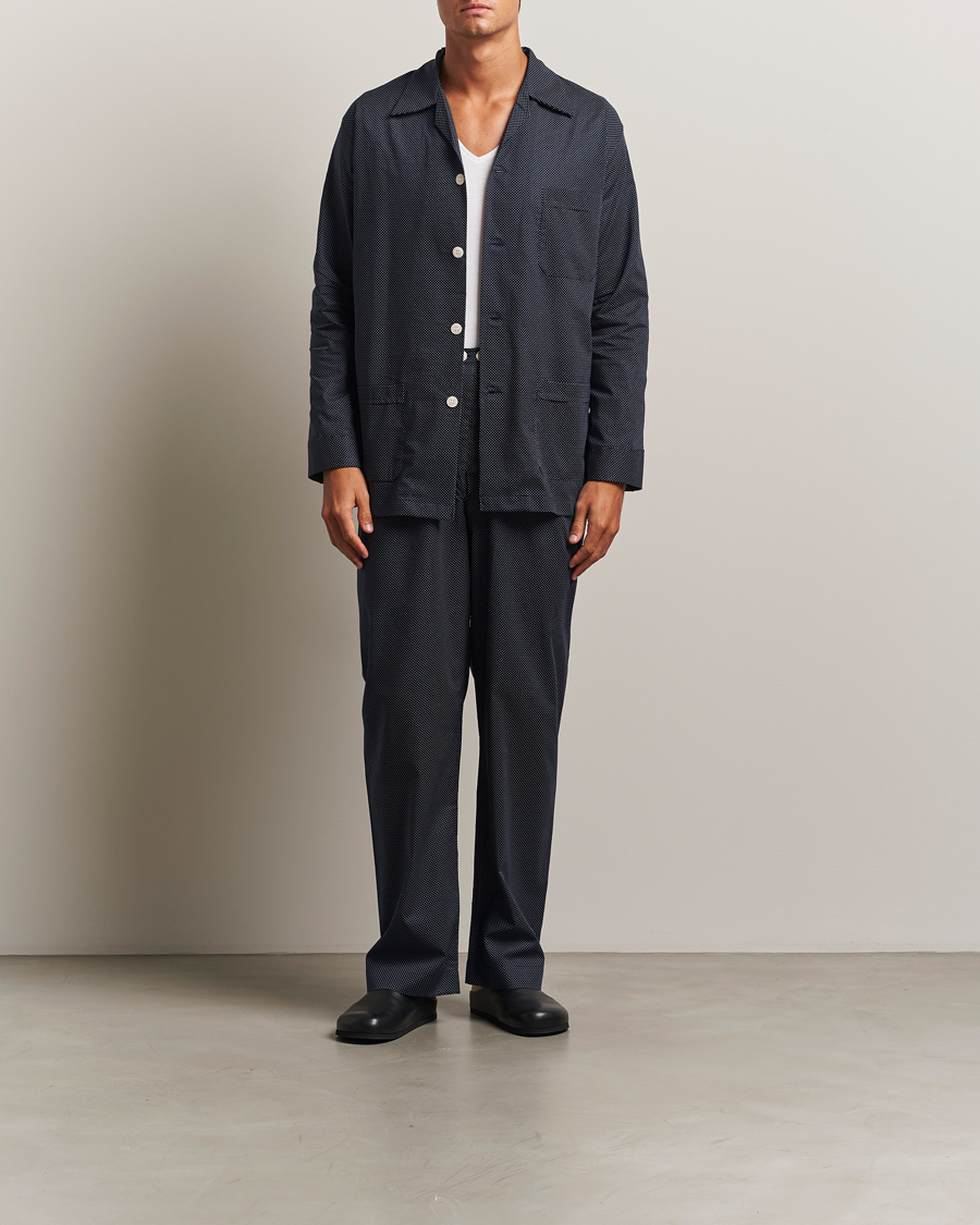 Men | Pyjamas & Robes | Derek Rose | Printed Cotton Pyjama Set Navy